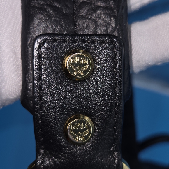 MCM Black and Gold Studded Backpack - Picture 6 of 16